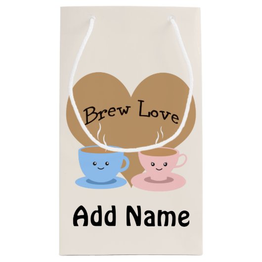 Petit Sac Cadeau Amour de Brew ! Tasses de café (Dos)