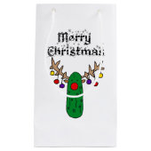 Petit Sac Cadeau Amusant Pickle Reindee Joyeux Art de Noël (Devant)