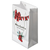 Petit Sac Cadeau Amusants Buffalo Plaid Bear Noël (Devant Angle)