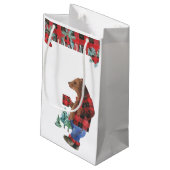 Petit Sac Cadeau Amusants Buffalo Plaid Bear Noël (Dos Angle)