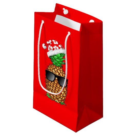 Petit Sac Cadeau Ananas du Père Noël (Devant Angle)