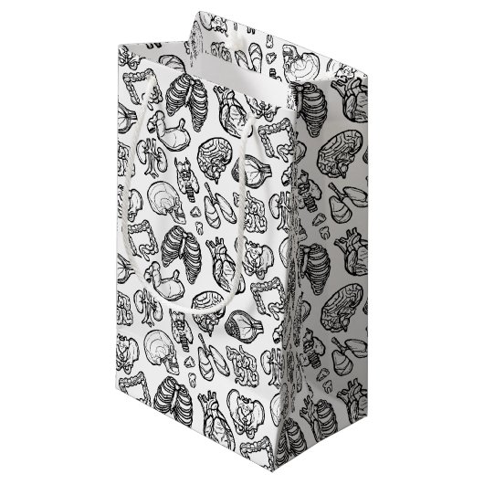 Petit Sac Cadeau Anatomie humaine Bizarre Science Bio Skull Hallowe (Devant Angle)