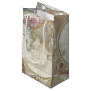Petit Sac Cadeau Ancienne carte du monde