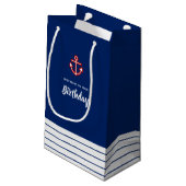 Petit Sac Cadeau Ancre blanche marine nautique (Dos Angle)