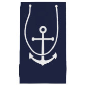 Petit Sac Cadeau Ancre bleue marine (Devant)