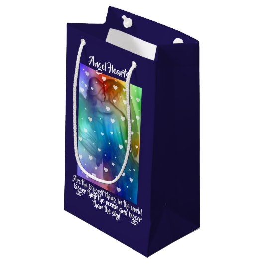 Petit Sac Cadeau Ange avec les coeurs (Devant Angle)