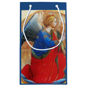 PETIT SAC CADEAU ANGE EN ROUGE OR ET BLEU
