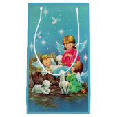 Petit Sac Cadeau Anges de Noël rétro vintage (Devant)