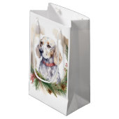 Petit Sac Cadeau Anglais Setter Christmas Wreath Festive Pup (Devant Angle)