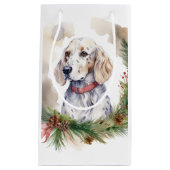 Petit Sac Cadeau Anglais Setter Christmas Wreath Festive Pup (Devant)