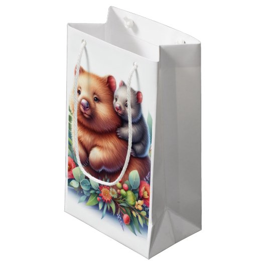 Petit Sac Cadeau Animaux de la faune Wombat (Devant Angle)