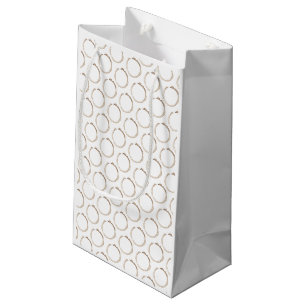 Petit Sac Cadeau Anneaux de CAFE Marron Blanc Artisanat Amusant