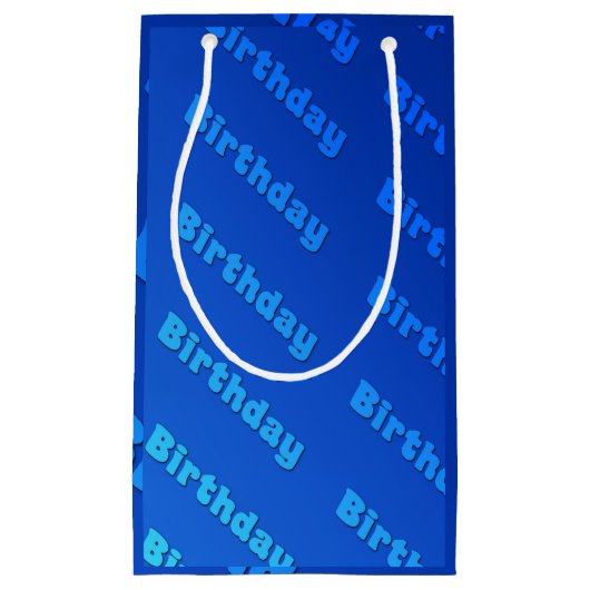 Petit Sac Cadeau Anniversaire (bleu) (Devant)