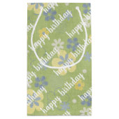 Petit Sac Cadeau anniversaire de marguerite jaune et bleu (Dos)