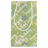 Petit Sac Cadeau anniversaire de marguerite jaune et bleu (Devant)