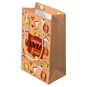 Petit Sac Cadeau Anniversaire de Retro Orange Tamagotchi