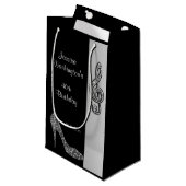 Petit Sac Cadeau Anniversaire de stylet argenté et de fissure (Devant Angle)