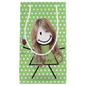 Petit Sac Cadeau Anniversaire Éclairage Fille à bâtons sur Pois (Devant)