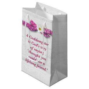 Petit Sac Cadeau Anniversaire Godgirl avec Ruban Polka Dot