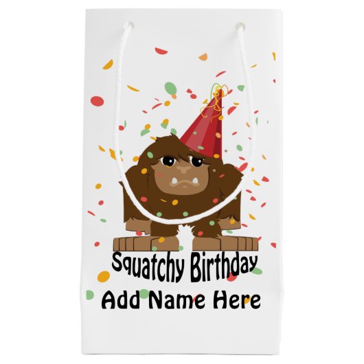 Petit Sac Cadeau Anniversaire mignon Bigfoot de Squatchy (Devant)