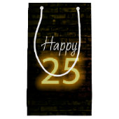 Petit Sac Cadeau Anniversaire Neon 25 Connexion en brique (Devant)