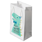Petit Sac Cadeau Anniversaire personnalisé par dinosaure mignon (Dos Angle)