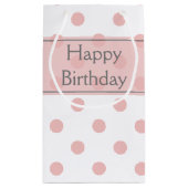 Petit Sac Cadeau Anniversaire Pois rose (Dos)