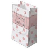 Petit Sac Cadeau Anniversaire Pois rose (Dos Angle)