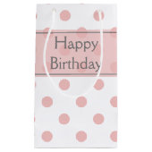 Petit Sac Cadeau Anniversaire Pois rose (Devant)