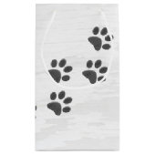 Petit Sac Cadeau Anniversaire Tartan Plaid Empreinte de patte (Dos)