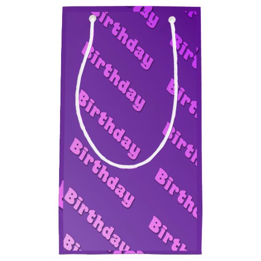 Petit Sac Cadeau Anniversaire (violet) (Devant)