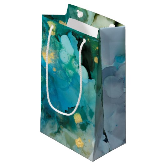 Petit Sac Cadeau Aqua Brume I (Devant Angle)