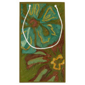 Petit Sac Cadeau Aqua et Fleurs orange brûlées sur Arrière - plan v (Dos)