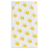 Petit Sac Cadeau Aquarelle Art Empreinte Bébé Jaune Unisex Douce (Dos)