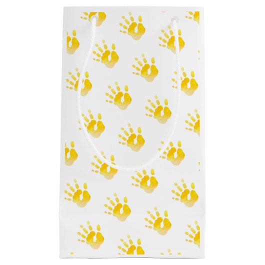 Petit Sac Cadeau Aquarelle Art Empreinte Bébé Jaune Unisex Douce (Devant)
