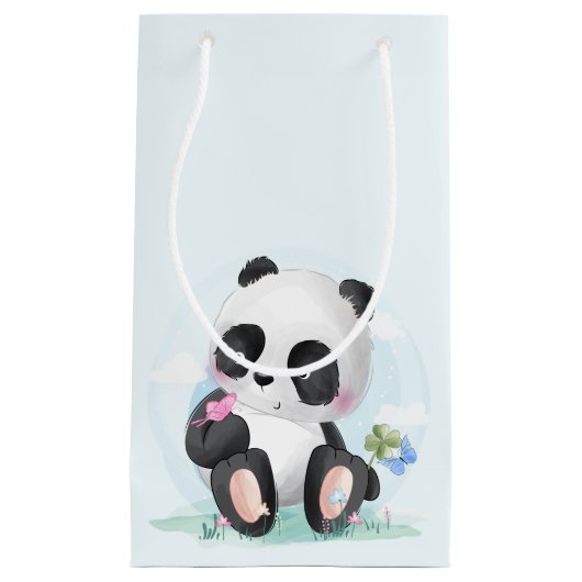 Petit Sac Cadeau Aquarelle bébé Panda Ours (Devant)