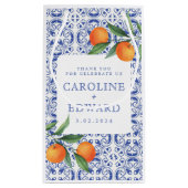 Petit Sac Cadeau Aquarelle bleu Mariage méditerranéen (Dos)