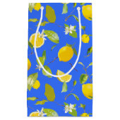 Petit Sac Cadeau Aquarelle Citron et Feuilles 13 (Devant)