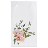 Petit Sac Cadeau Aquarelle florale Blush Mariage rose et or (Dos)