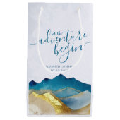 Petit Sac Cadeau Aquarelle Gold Mountain Mariage Aimer Merci Cadeau (Devant)