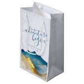 Petit Sac Cadeau Aquarelle Gold Mountain Mariage Aimer Merci Cadeau (Devant Angle)