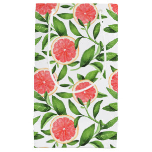 Petit Sac Cadeau Aquarelle Grapefruits et Motif de verdure