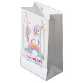 Petit Sac Cadeau Aquarelle magique mignonne Rainbow Unicorn Anniver (Devant Angle)