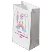 Petit Sac Cadeau Aquarelle magique mignonne Rainbow Unicorn Anniver (Dos Angle)