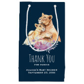 Petit Sac Cadeau Aquarelle mignonne Mère Lion & Merci Cub (Devant)