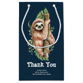 Petit Sac Cadeau Aquarelle mignonne Sloth & Merci Feuille Tropical (Dos)