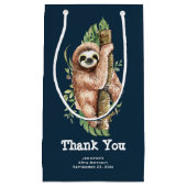 Petit Sac Cadeau Aquarelle mignonne Sloth & Merci Feuille Tropical (Devant)