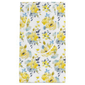 Petit Sac Cadeau Aquarelle Motif Floral Jaune (Devant)