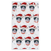 Petit Sac Cadeau Aquarelle Noir Et Blanc De Noël (Dos)