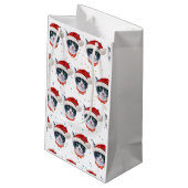 Petit Sac Cadeau Aquarelle Noir Et Blanc De Noël (Dos Angle)